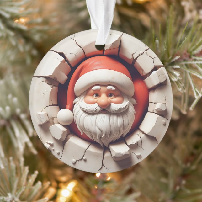 Jolly Santa Double-Sided Christmas Ornament (Baum)