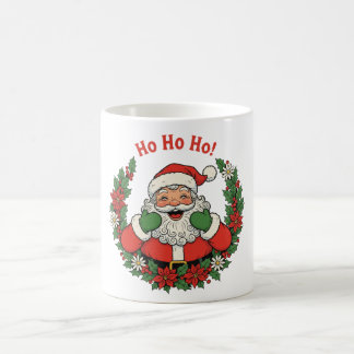 Jolly Santa in a Festive Christmas Wreath Kaffeetasse