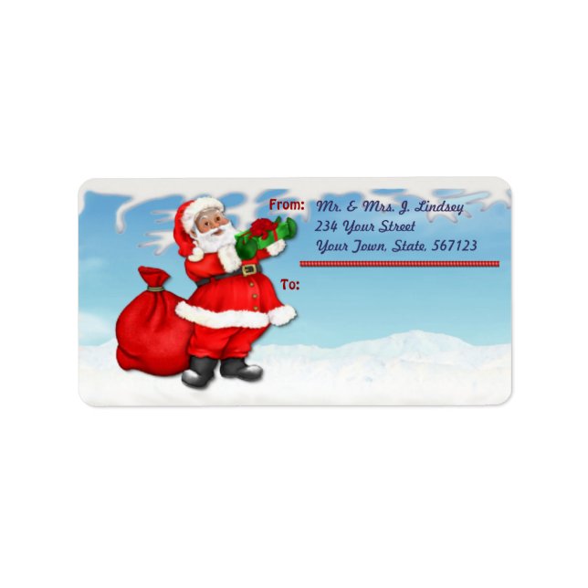 Jolly Santa Mailing Label Adressaufkleber (Vorne)