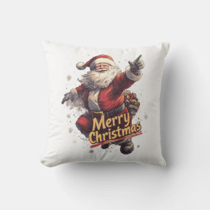 Jolly Santa Merry Christmas Pillow Kissen