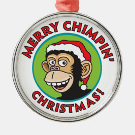 Jolly Santa Monkey Ornament Aus Metall