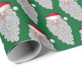 Jolly Santa on Green Geschenkpapier