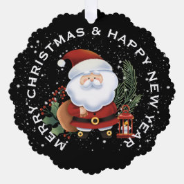 JOLLY SANTA , PERSONALISIERTE CHRISTMAS ORNAMENT KARTE