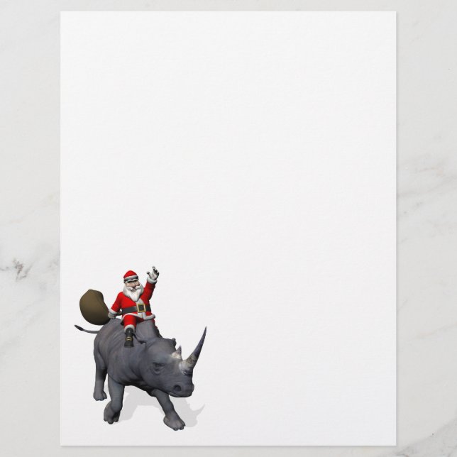 Jolly Santa Riding A Rhino (Vorderseite)
