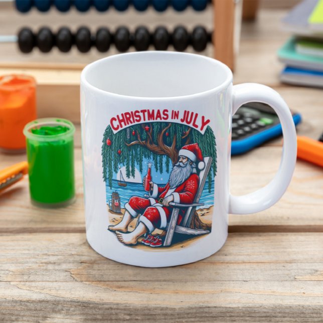 Jolly Santa Sips Beer im Juli Kaffeetasse (Von Creator hochgeladen)