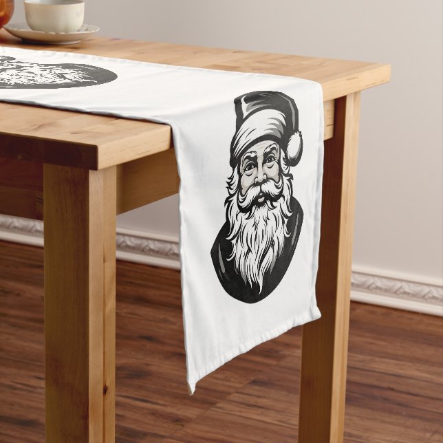 🎅 Jolly Santa Table Runner 🍽️ Kurzer Tischläufer (Beispiel)