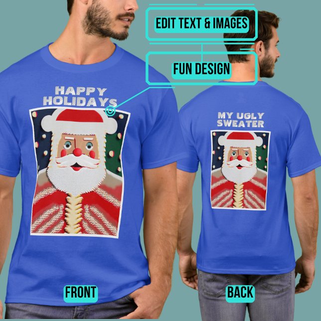 Jolly Santa Ugly Holiday "Sweater" T-Shirt (Please enjoy our design and see the others in the collection.)