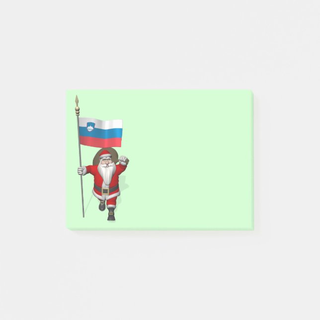 Jolly Santa Visiting Slowenien Post-it Klebezettel (Vorderseite)
