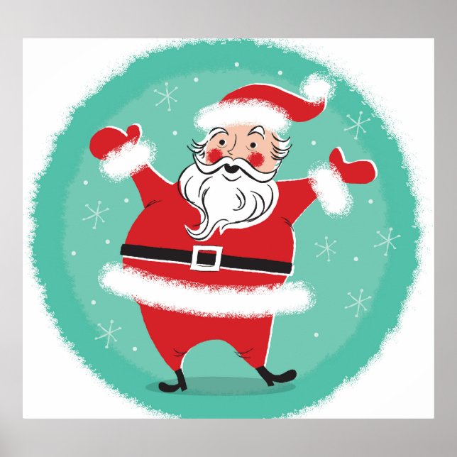 Jolly Santa: Weihnachtskarten-Illustration des Jah Poster (Vorne)