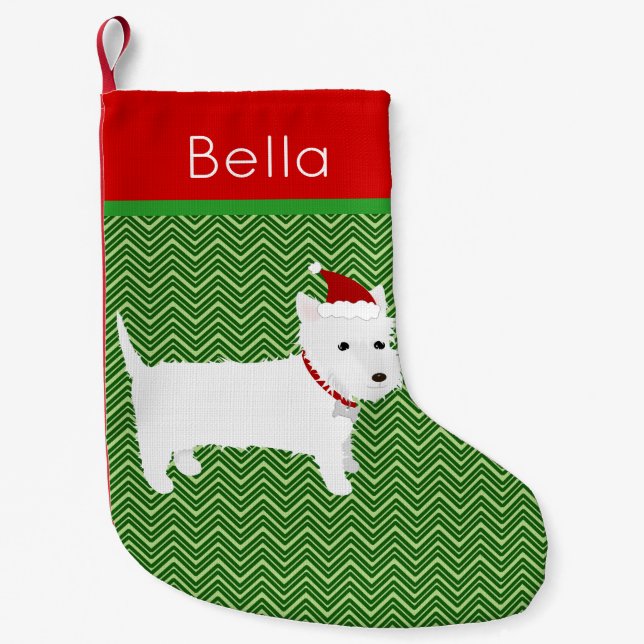 Jolly Santa West Highland Terrier Kleiner Weihnachtsstrumpf (Vorderseite)