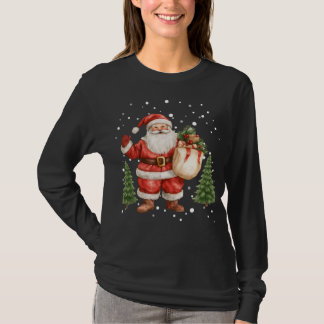 Jolly Santa with Gift Bag T-Shirt