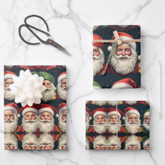 Jolly Santa wrapping paper Geschenkpapier Set