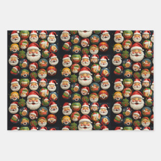 Jolly Santa's wrapping paper Geschenkpapier Set