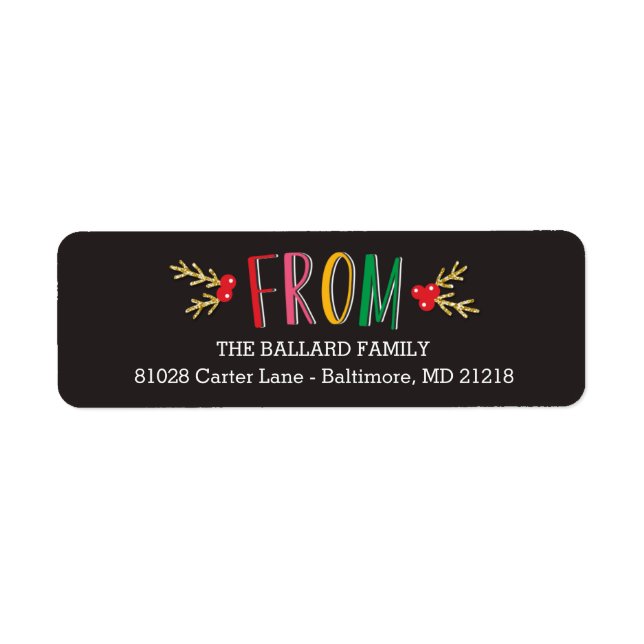 Jolly Season Holiday Rücksendeadressen-Aufklebers (Vorne)