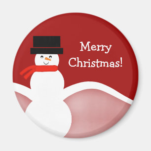 Jolly Snowman Christmas Magnet