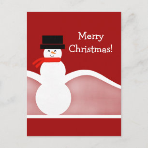 Jolly Snowman Christmas Postcard Feiertagspostkarte
