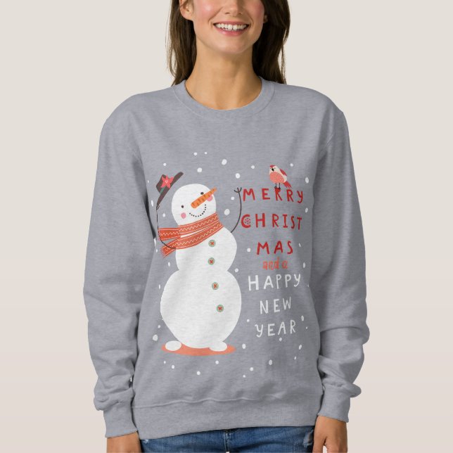 Jolly Snowman Christmas - Warme Wünsche Sweatshirt (Vorderseite)