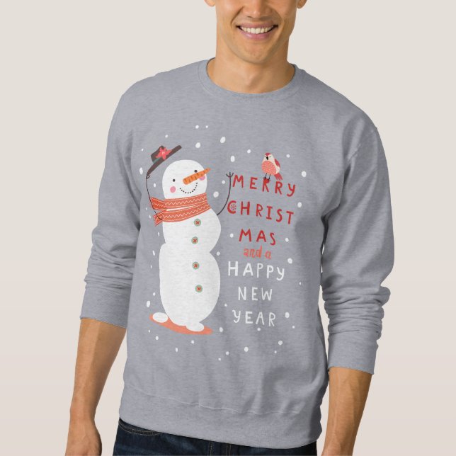 Jolly Snowman Christmas - Warme Wünsche Sweatshirt (Vorderseite)