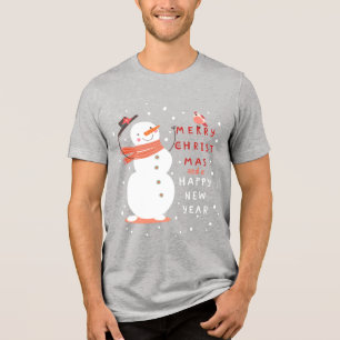 Jolly Snowman Christmas - Warme Wünsche Tri-Blend Shirt