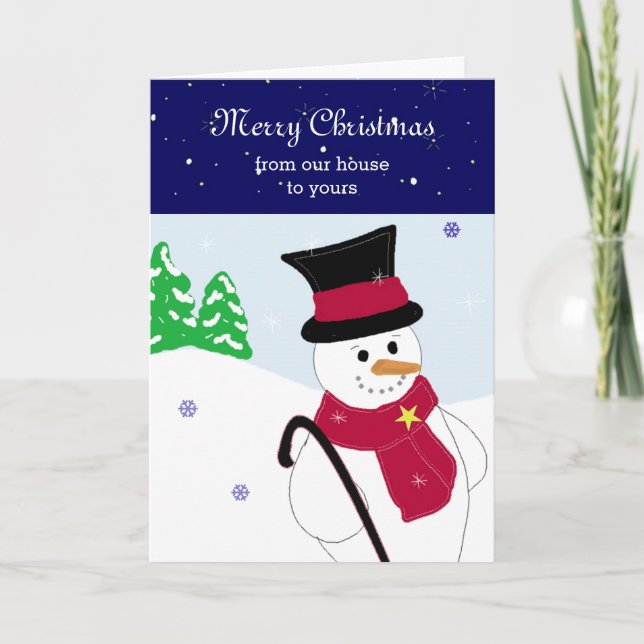 Jolly Snowman Feiertagskarte (Vorderseite)