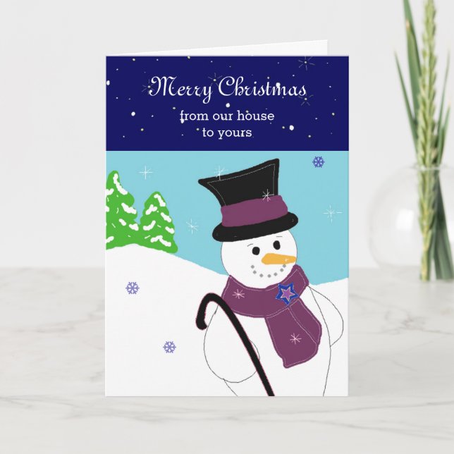 Jolly Snowman Feiertagskarte (Vorderseite)