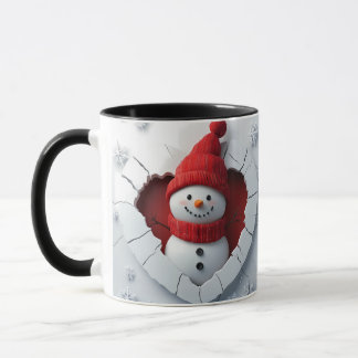Jolly Snowman Heart Tasse