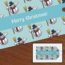 Jolly Snowman Merry Christmas Pixel Art Pattern