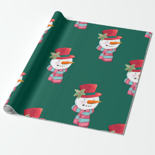 Jolly Snowman mit einem festlichen Hut Geschenkpapier