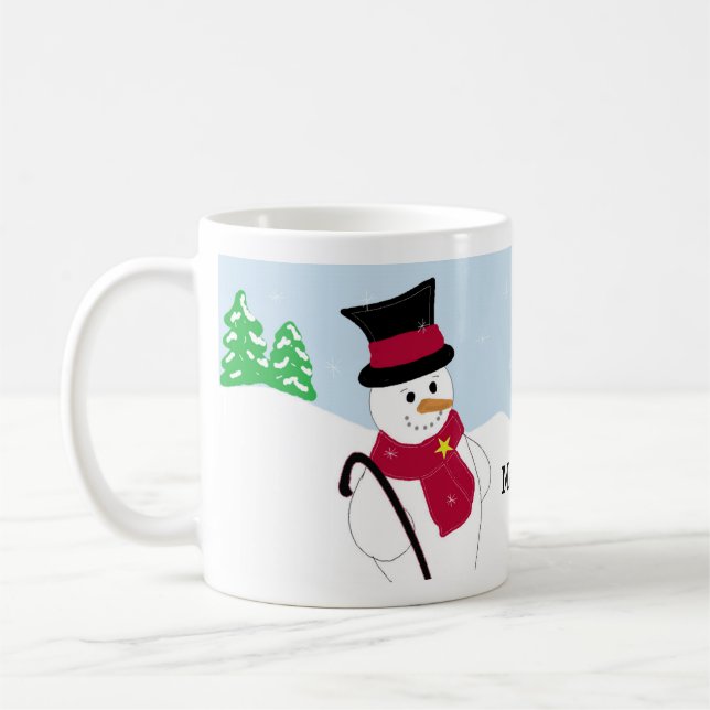 Jolly Snowman mit Sprichwort Tasse (Links)