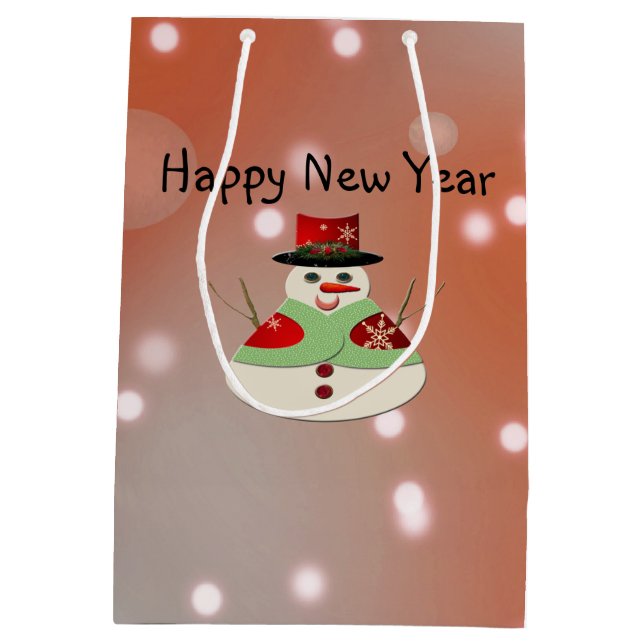 Jolly Snowman Snowy Dreams Mittlere Geschenktüte (Rückseite)