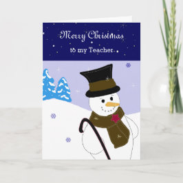 Jolly Snowman Teacher Greeting Feiertagskarte