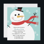 Jolly Snowman Weihnachts-Party Einladung<br><div class="desc">Einladung mit einem niedlichen Schneemann umgeben von Schneeflocken. © Mood 4 Niedlich</div>