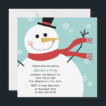 Jolly Snowman Weihnachts-Party Einladung<br><div class="desc">Einladung mit einem niedlichen Schneemann umgeben von Schneeflocken. © Mood 4 Niedlich</div>