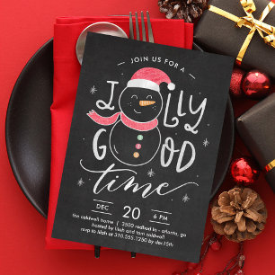 Jolly Snowman Weihnachts-Party Feiertag Einladung
