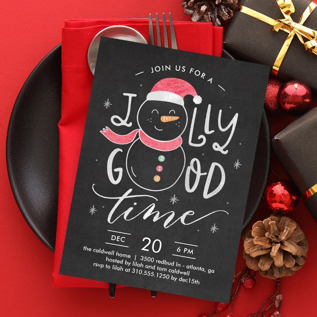 Jolly Snowman Weihnachts-Party Feiertag Einladung (Von Creator hochgeladen)