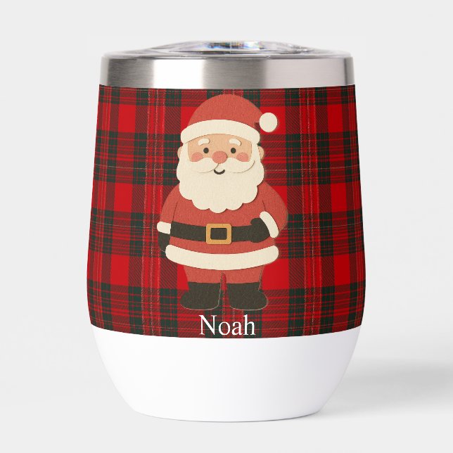 Jolly St. Nick Plaid Cheer Personalized Christmas (Vorderseite)