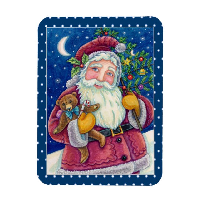 JOLLY ST NICK & TEDDYBAR, ALTE, SCHNELLE KRISTMAS MAGNET (Vertikal)