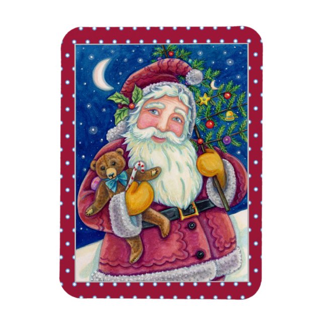 JOLLY ST NICK & TEDDYBAR, ALTE, SCHNELLE KRISTMAS MAGNET (Vertikal)