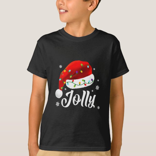 Jolly Subtle Minimal Christmas Funny Holiday Party T-Shirt (Vorderseite)