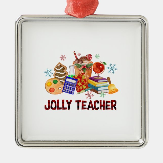 Jolly Teacher Ornament Aus Metall (Vorne)