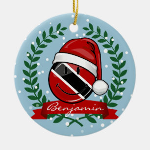 Jolly Trinidad Flag Weihnachtsstil Keramikornament