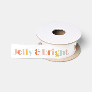 Jolly und Bright farbenfrohe Retro Moderne Weihnac Satinband