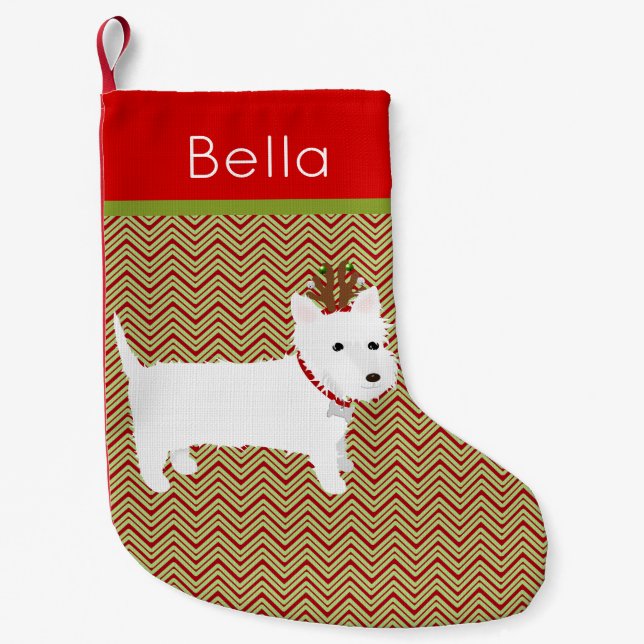 Jolly West Highland Terrier Kleiner Weihnachtsstrumpf (Vorderseite)