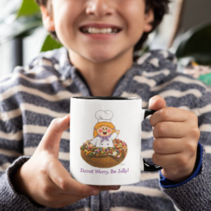 JollyKins Donut Worry Be Jolly Tasse