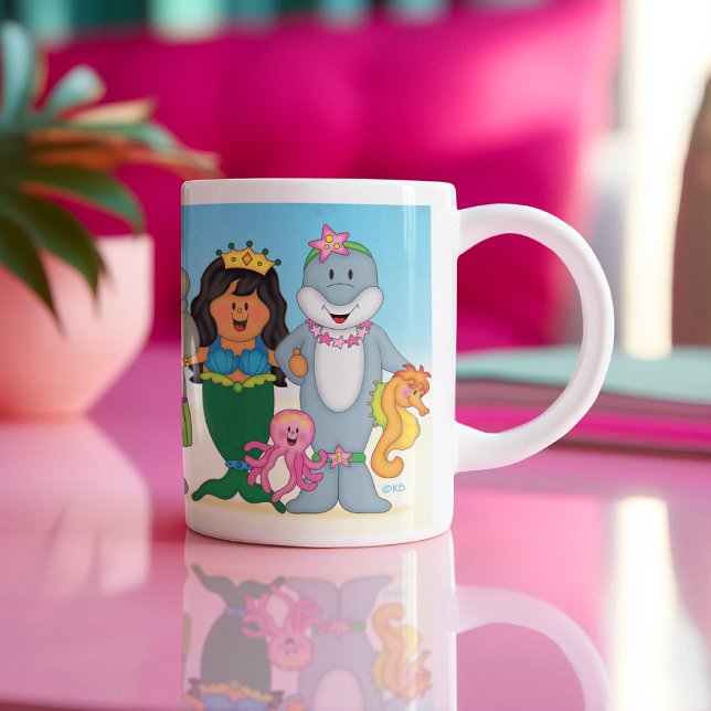JollyKins Mermaid Friends Zweifarbige Tasse (Von Creator hochgeladen)