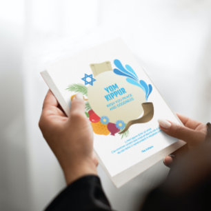 Jom Kippur-Decorative Kreisgrafikgrüßung Karte