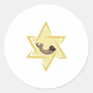 Jom-Kippur-Horn Runder Aufkleber
