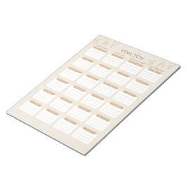 Jom Tov Meal Planner der beschäftigten jüdischen M Notizblock