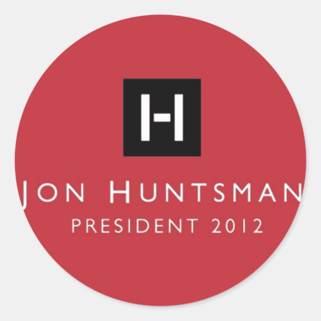 Jon Huntsman 2012 Präsident Runder Aufkleber (Vorderseite)
