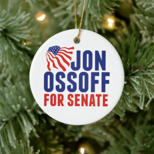 Jon Ossoff für den Senat 2026 Weihnachtswahl Keramik Ornament